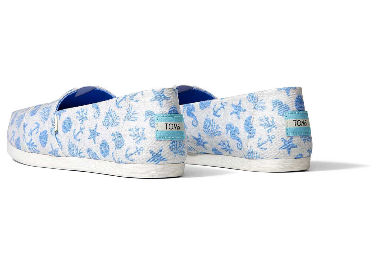 Toms Espadryle Damskie Białe/Niebieskie - Alpargata Seahorses - 43JDGCVBL